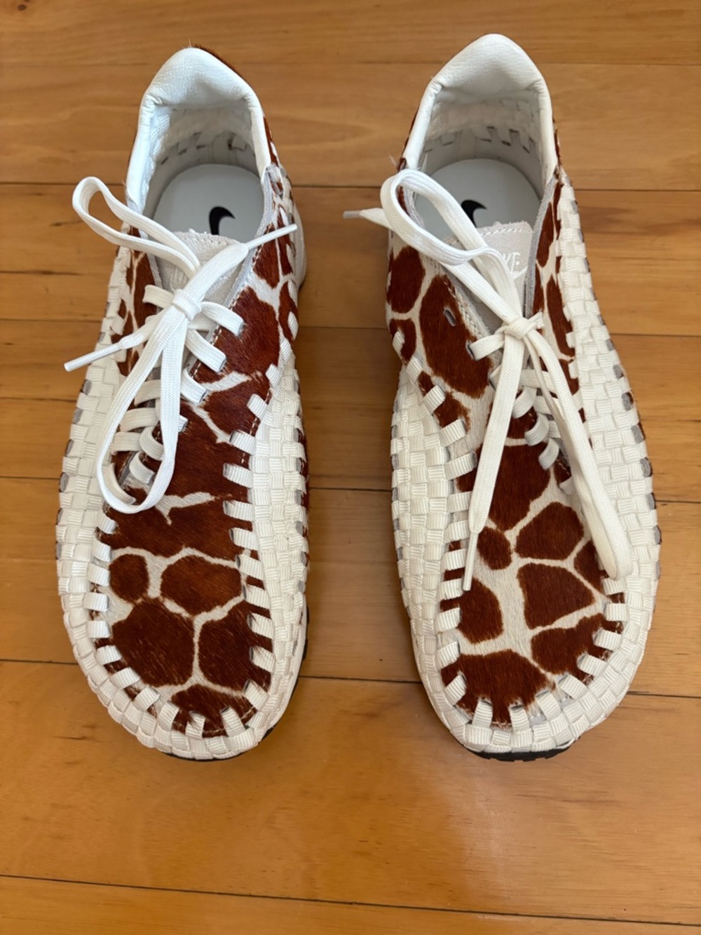 Nike Air Footscape Woven Cow Print Sneakers 8.5 Rare Statement Y2K Streetwear - Picture 3 of 14
